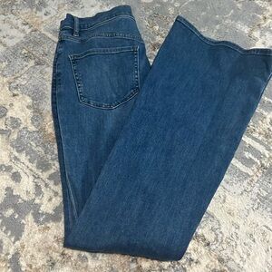 Flare jeans with distressing